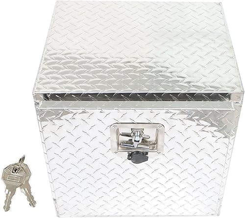 GXYWADY Organizador de caja de herramientas de aluminio plateado de 18 pulgadas con cerradura de mango en T y llaves, repuesto plateado para caja de