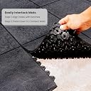 Goodpecker Interlocking Rubber Floor Tile, 90 x 90 cm, Black, for Gym, Garage, Exercise Equipment gallery image