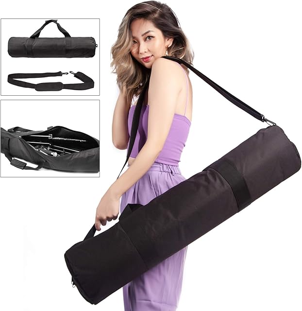 Tripod Bag 32in Case Foam Padded - 1680D Nylon - Adjustable Shoulder Strap - 80cm x 20cm - Large Sturdy Storage Bag for Photography Equipment Monopod Light Stand