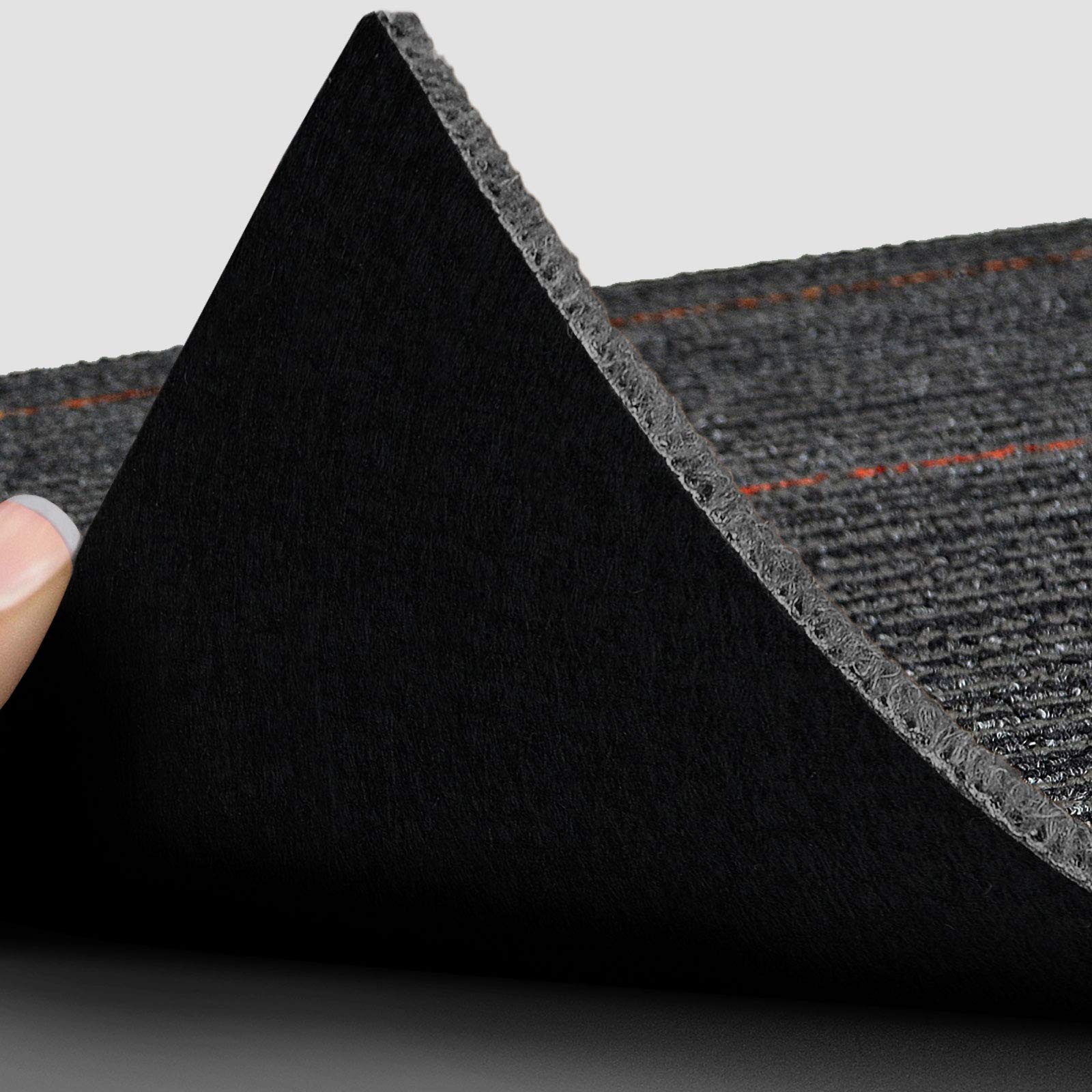 Design Teppichfliesen Berlin 50x50 cm selbstliegend - 6 m² Set - strapazierfähiger Teppich Bodenbelag mit hochwertigem Schlingenflor - antistatisch mit Bitumen Rücken (24 Stück, K5 Anthrazit)