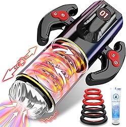 Masturbádores Masculino Más Vendido Juguetes Sexuales- Masturbador Masculino Automatic LED con 9 Modos de Succión y Telescópica y Vibración,Vagina Pene Vibrador Juguetes Eróticos para Pareja Sexuales