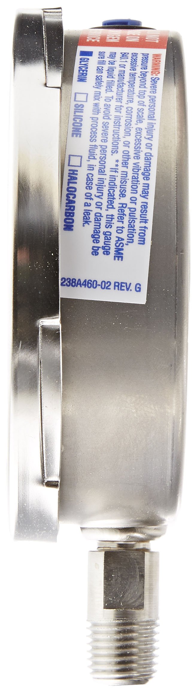 Ashcroft Duralife Type 1009SW Stainless Steel Case Pressure Gauge with Stainless Steel System, Stainless Steel Bourdon Tube and Socket, Glycerin Liquid Filled, 3-1/2