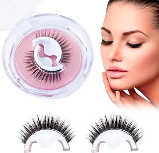 AWAVM False Eyelashes,1 Pair False Eyelashes Natural,Wispy Eyelashes,Self Adhesive Eyelashes,Reusable 3D Lashes,Self Stick Lashes Reusable Waterproof Natural False Lashes,No Glue/Eyeliner Needed
