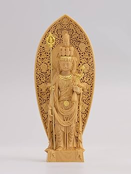 Amazon.co.jp: 極小仏 十一面観音－12cm長谷寺型（木製：ツゲ 金泥仕上