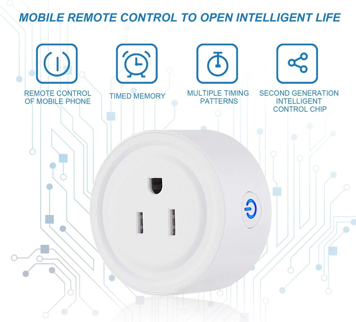 3Stone Smart Plug Mini, No Hub Required, Wi-Fi, Compatible with Amazon Alexa, Control your Devices from Anywhere