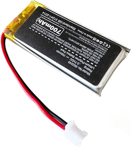 Miniatura 4 de Nzzz 700mAh 3.7V 602248 Batería de polímero de litio con 2 cables JST PH2.0.000 in Conector 602248 Batería recargable resistente a altas