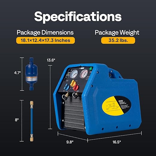 VIVOHOME Báscula Digital Electrónica de Precisión 110 LB y Máquina Recuperadora de Refrigerante miniatura 9