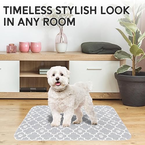 Miniatura 6 de Almohadillas lavables para orina de perros, 18 x 24 pulgadas, 8 unidades, almohadilla de parto para entrenamiento de cachorros, protector de suelo