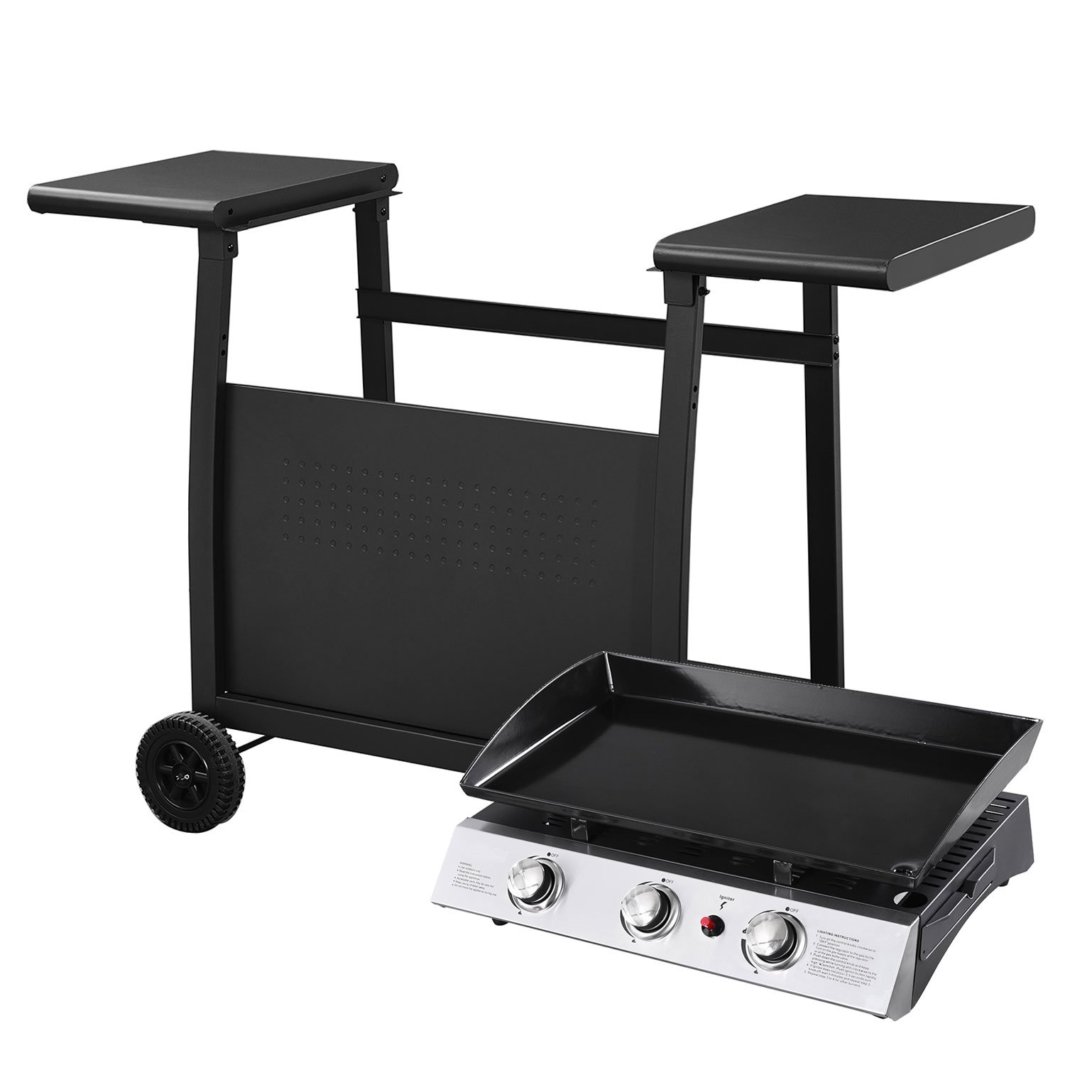 Happy Garden Plancha au gaz SÉVILLE - 3 brûleurs 7,5kW + Chariot