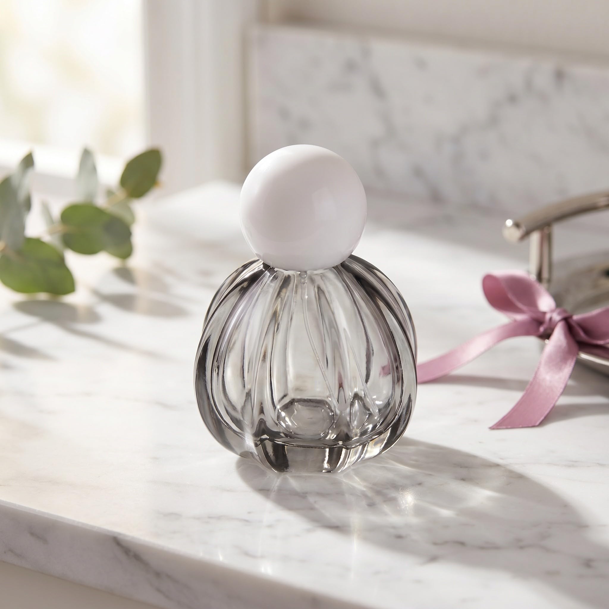 Lurrose 4 leere Parfümfläschchen, 50 ml (1,7 oz) Glas-Sprühflasche mit feinem Zerstäuber, nachfüllbarer Duftspender in Vintage-Kürbisform für Reisen und Zuhause
