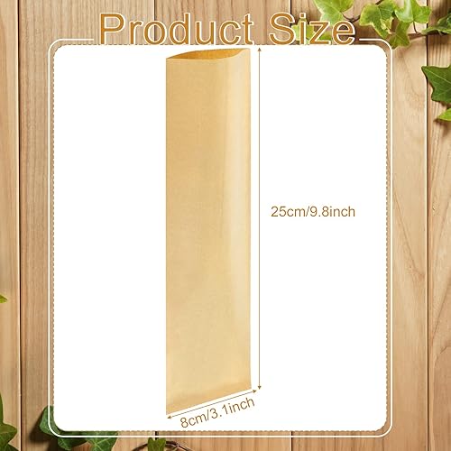 Vista 2 de 5000 bolsas de almuerzo de papel kraft, bolsas desechables de pretzel, bolsas de papel kraft a prueba de aceite, fundas de cubiertos para utensilios