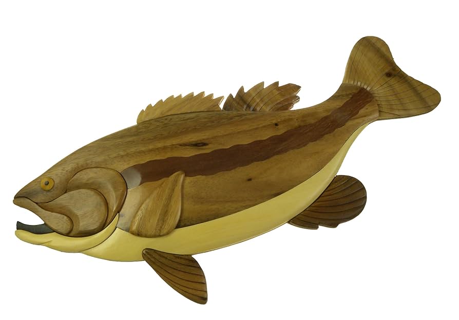 Amazon.com: Old Glory Largemouth Bass Wooden Wall Hanging