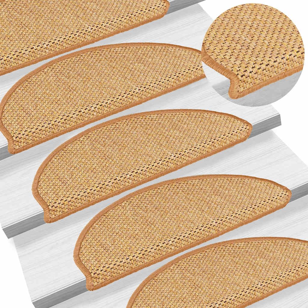 vidaXL Alfombra autoadhesiva Escalera sisal 30 uds 65x21x4 cm sisal, peldaño de Escalera, Alfombra de peldaño de Escalera, Cubierta de peldaño de Escalera