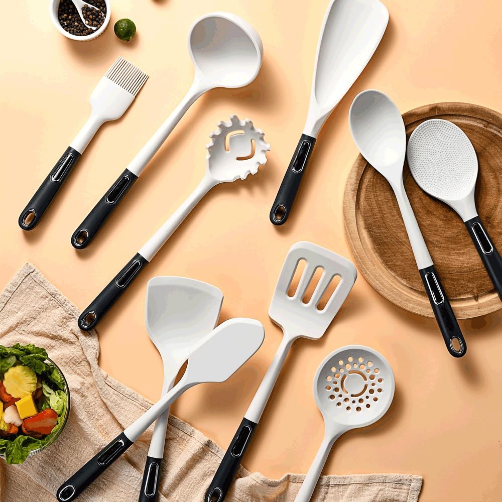 Cuchara, espátula ranurada, Pala, utensilio de Cocina de Silicona for cocinar Pasteles, Hornear, Utensilios de Cocina antiadherentes, Herramientas de Cocina(7 Pieces)