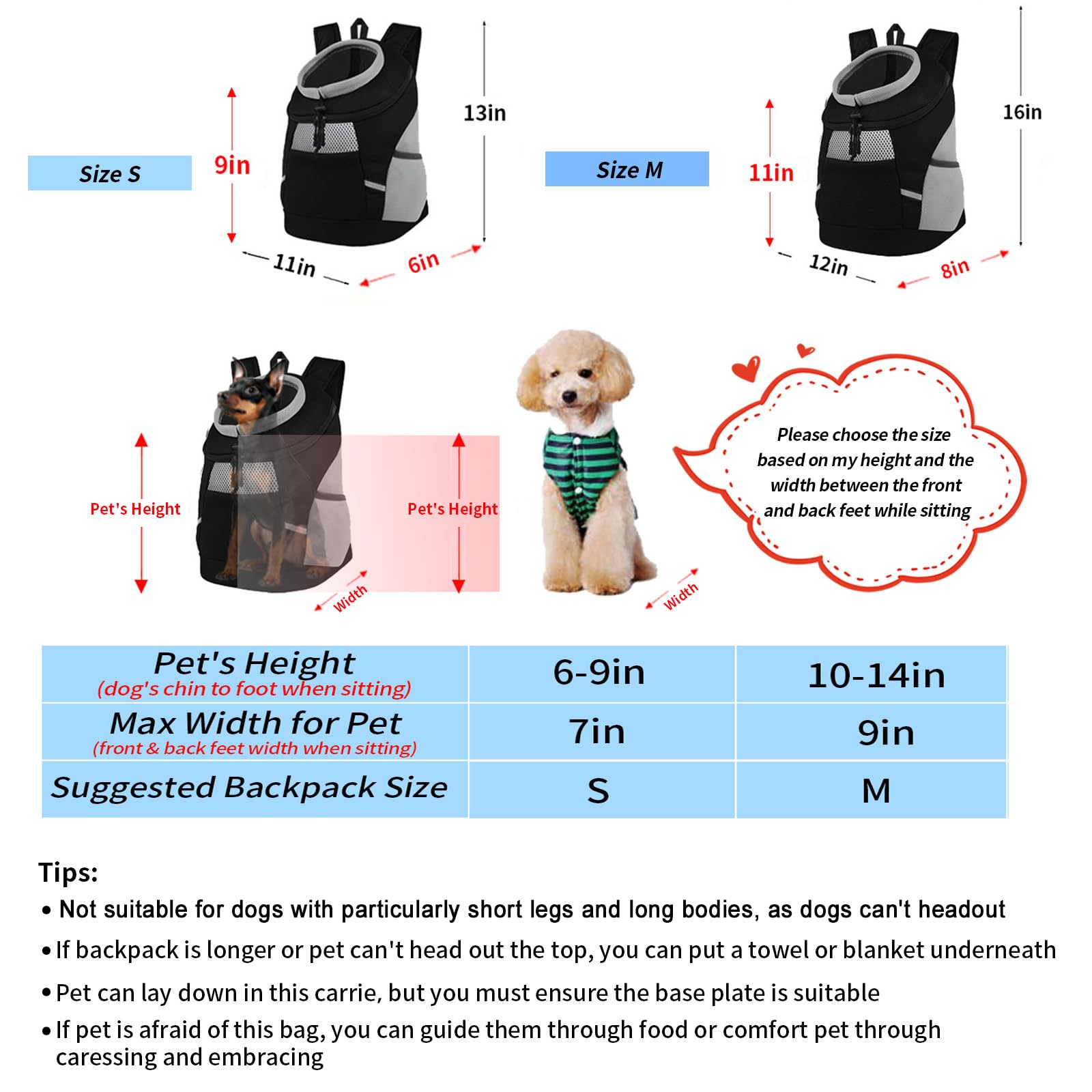 Mochila Transportadora Para Cães Pequenos - Bolsa Frontal Aconchegante E Segura