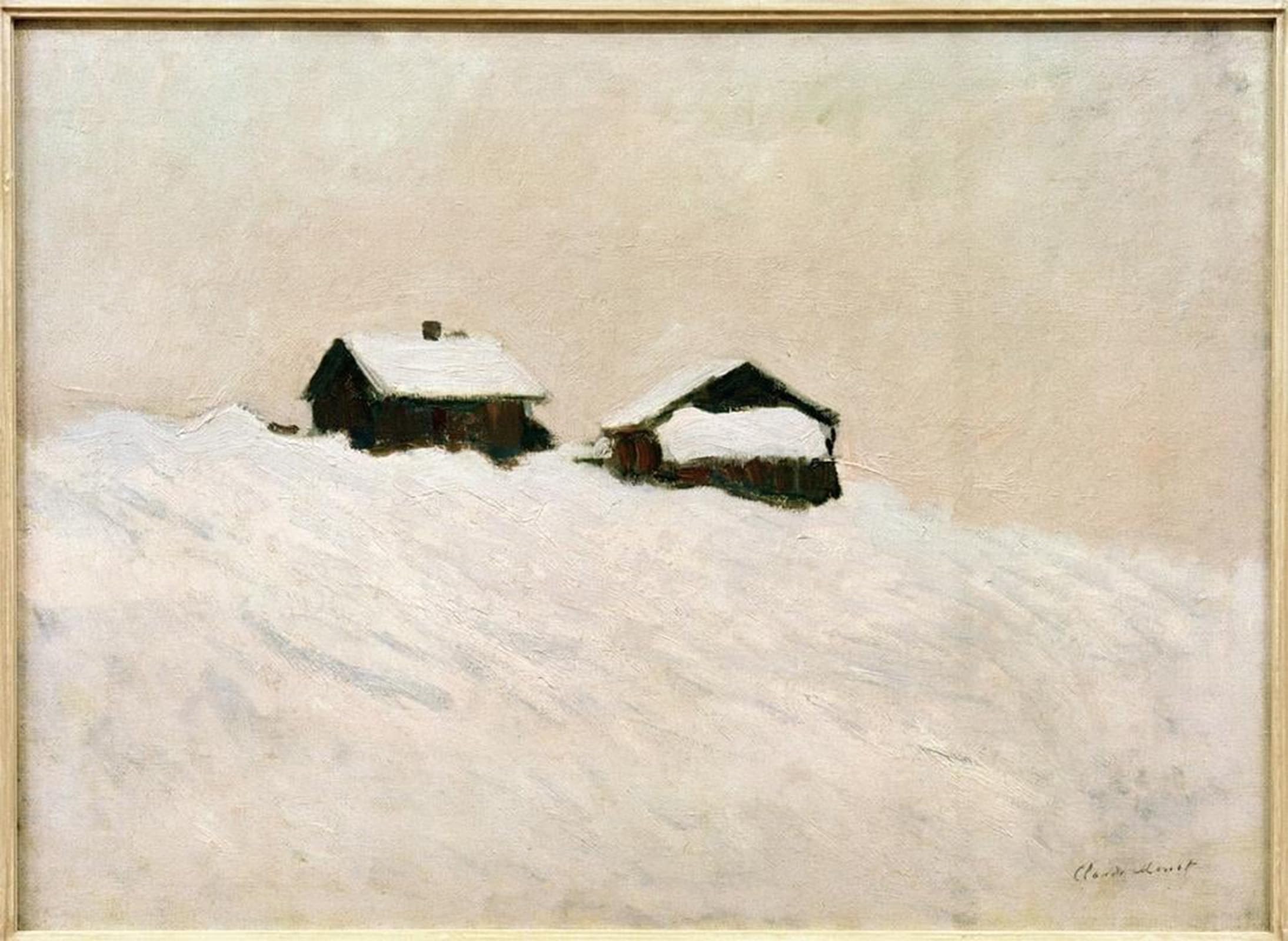 POSTERIIk Vintage Art Print Images Pictures Print Houses in the Snow Norway by Claude Monet Modern Colour Posters for Office Home Decor 60x90cm