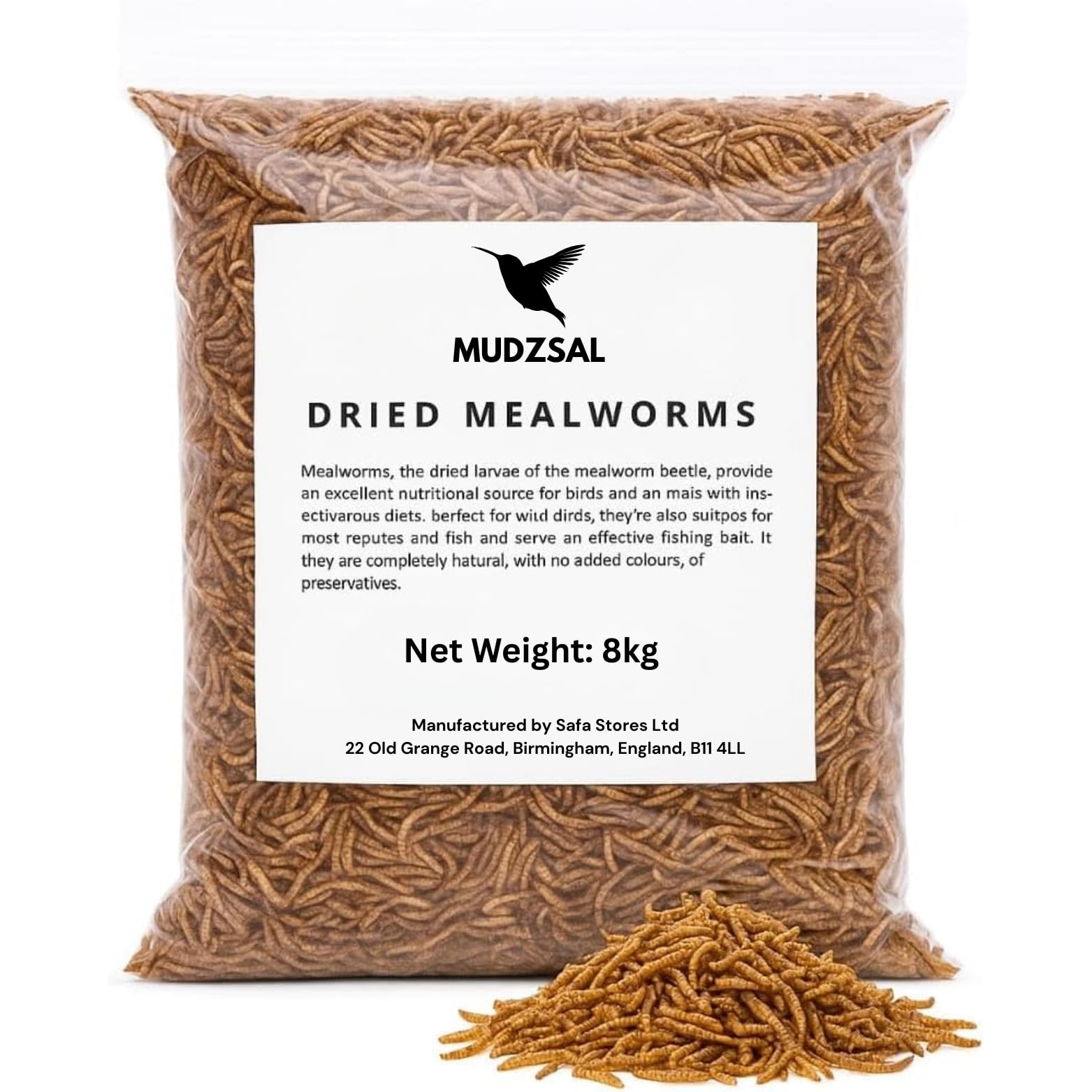 Premium 8-Kg Mealworms Bag for Wild Birds – Natural High-Protein, High-Energy Feed, Mess-Free Food for All Bird Species — image 1