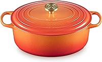 Vista 41 de Le Creuset Horno holandés ovalado Signature de hierro fundido esmaltado, 2.75 cuartos de galón., Blanco