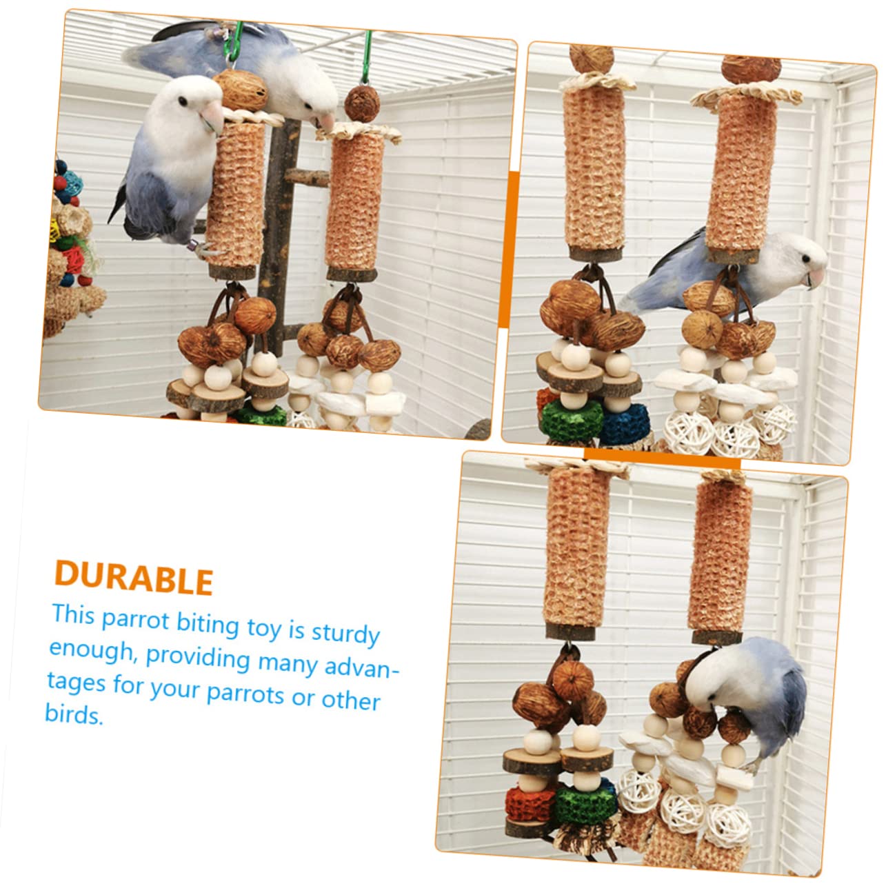 minkissy Lot De 4 Jouets pour Perruches Domestiques Cage Jouet pour Calopsittes Résistant Aux Morsures Accessoire pour Oiseaux Molaire pour Perroquet Amusant pour Perruches