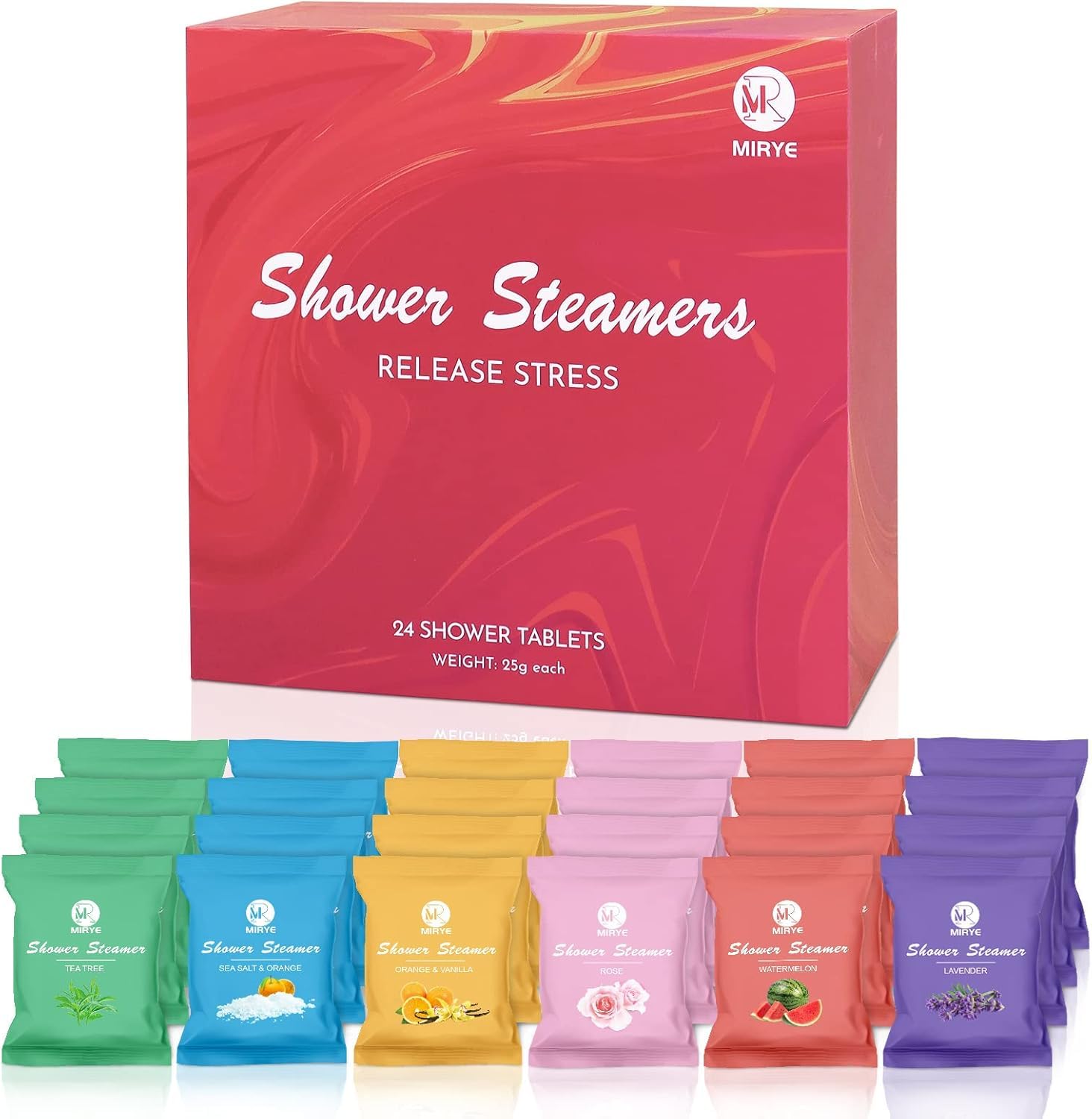 Shower Steamers Aromatherapy Birthday Gifts for Women Men, 24-Pack Stress Relief Organic Shower Bombs with Essential Oil, Valentine's Day Mother's Day Spa Gifts for Mom Wife Friends Teen Girls