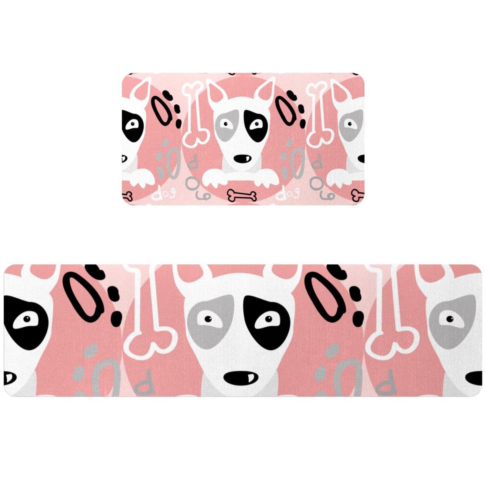 Tapis de cuisine lavables motif Bull Terrier parfaits pour la buanderie
