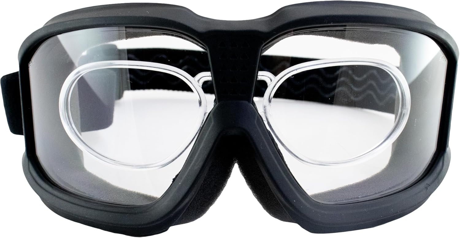 Epoch Eyewear Luca Over The Glasses Motorcycle Goggles Biker Anti-Fog Clear Lenses ANSI Z87.1 Safety Rated - Image 2