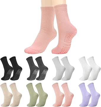 Pilates Equipment 3-Pair Non-Slip Pilates Socks - Grippy Yoga Socks For Women Grip Socks