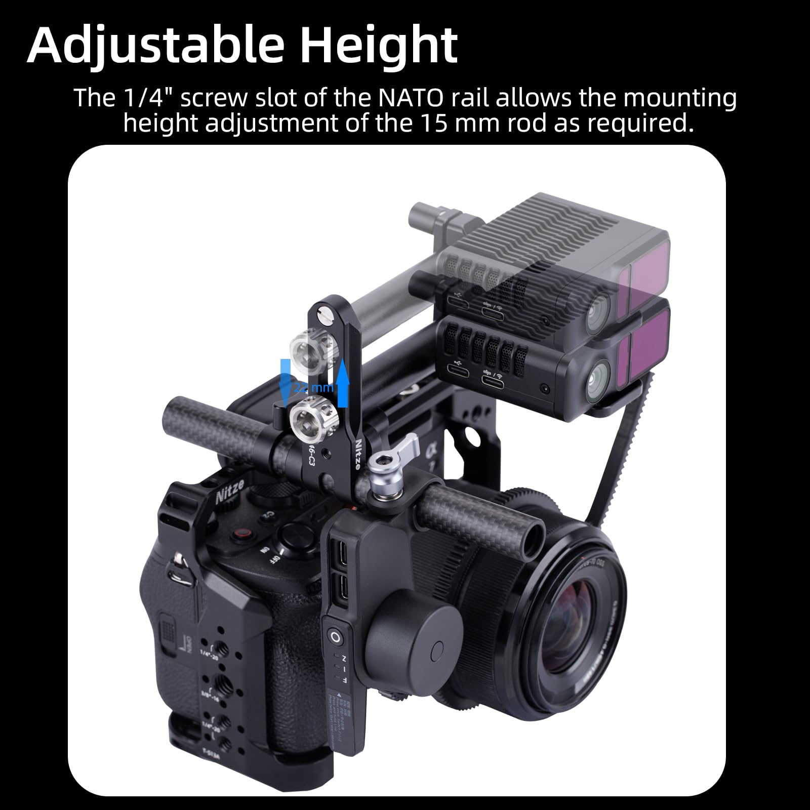 Nitze Kit de Montaje LIDAR para dji Focus Pro LiDAR y dji Focus Pro Motor - T-D02C