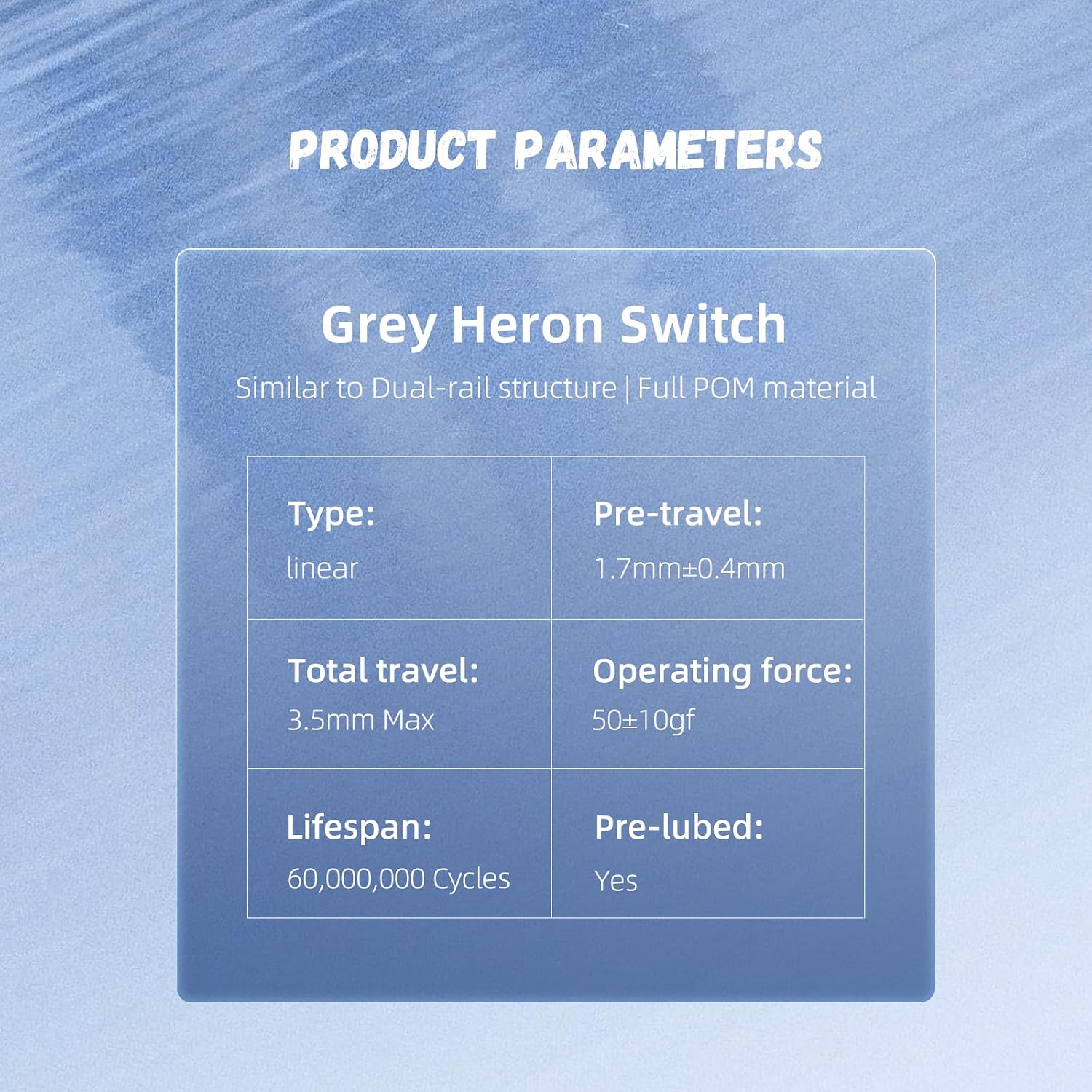 GATERON KS-33 Low Profile 3.0 Grey Heron Linear Keyboard Switches(35PCS)