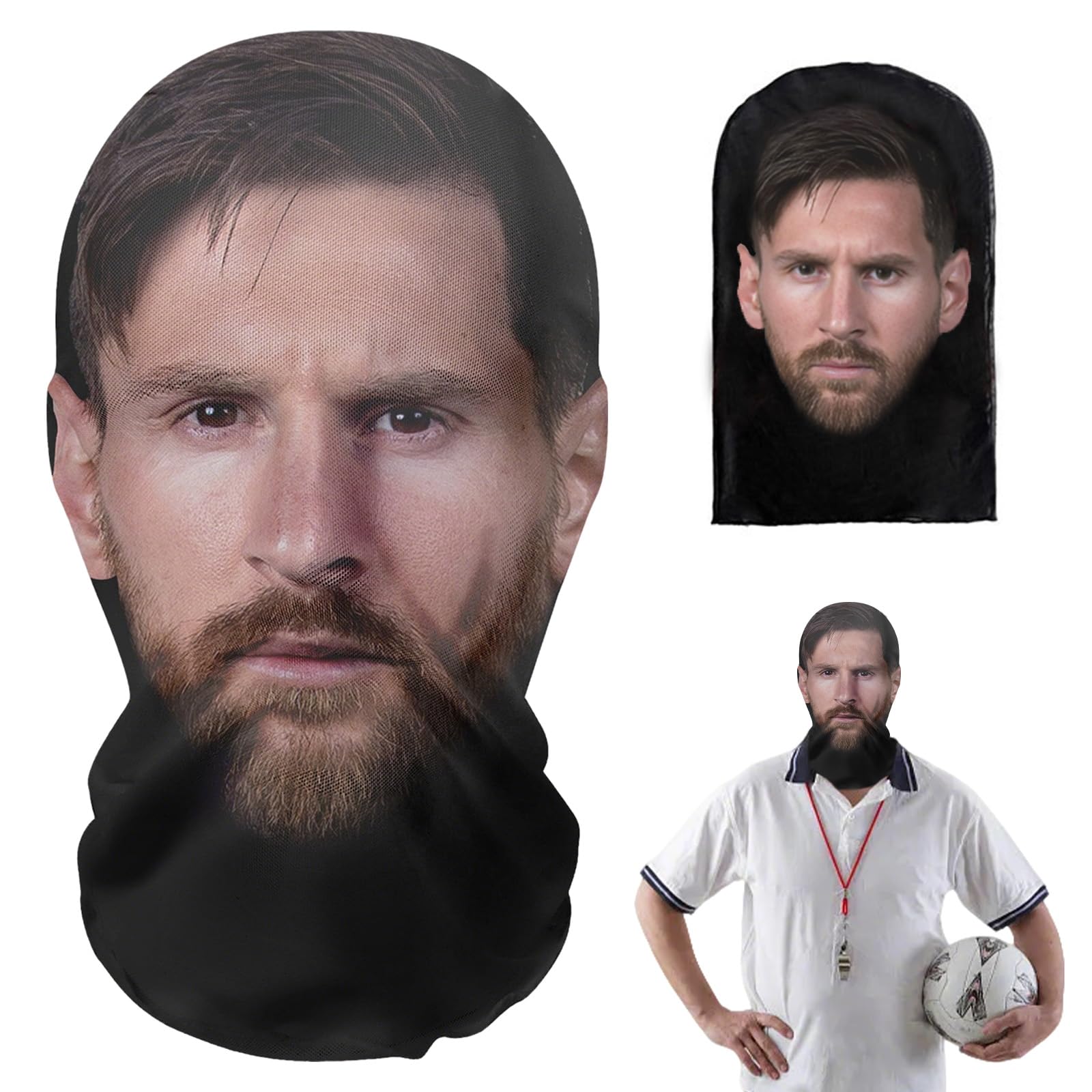 Masque Intégral Halloween Messi Réaliste - Impression 3D, Pour Adulte/Ado, Fête Et Cosplay