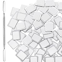 Vista 8 de Sumind Paquete de 101 calcomanías de metal para paleta de sombras de ojos, incluye 1 herramienta de depósito de maquillaje, calcomanías adhesivas
