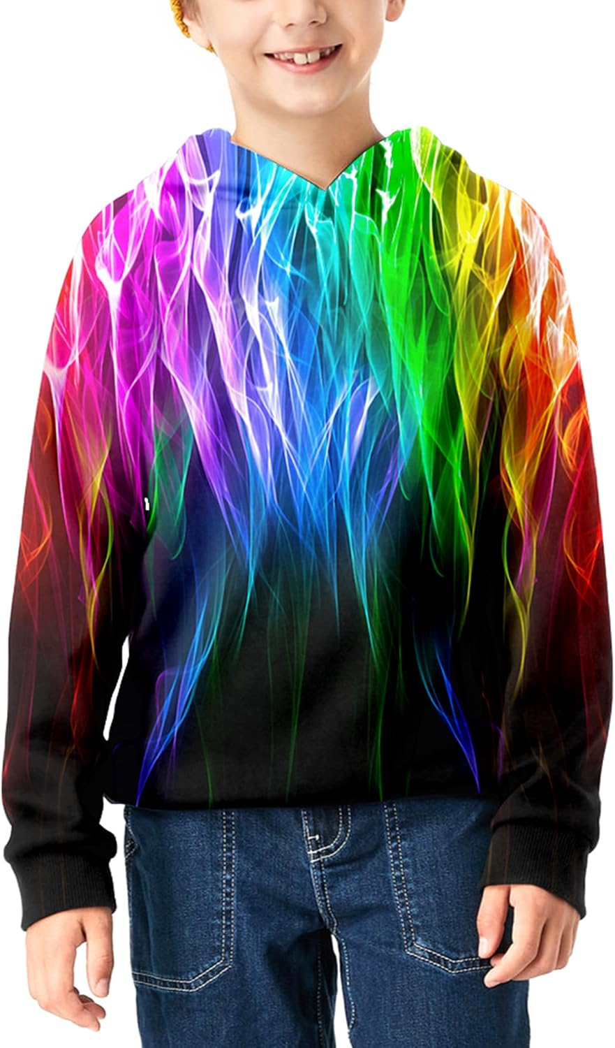 Linnhoy 3D Digital Printed Kids Hoodies for Boys and Girls Sweatshirts 6-15 Years