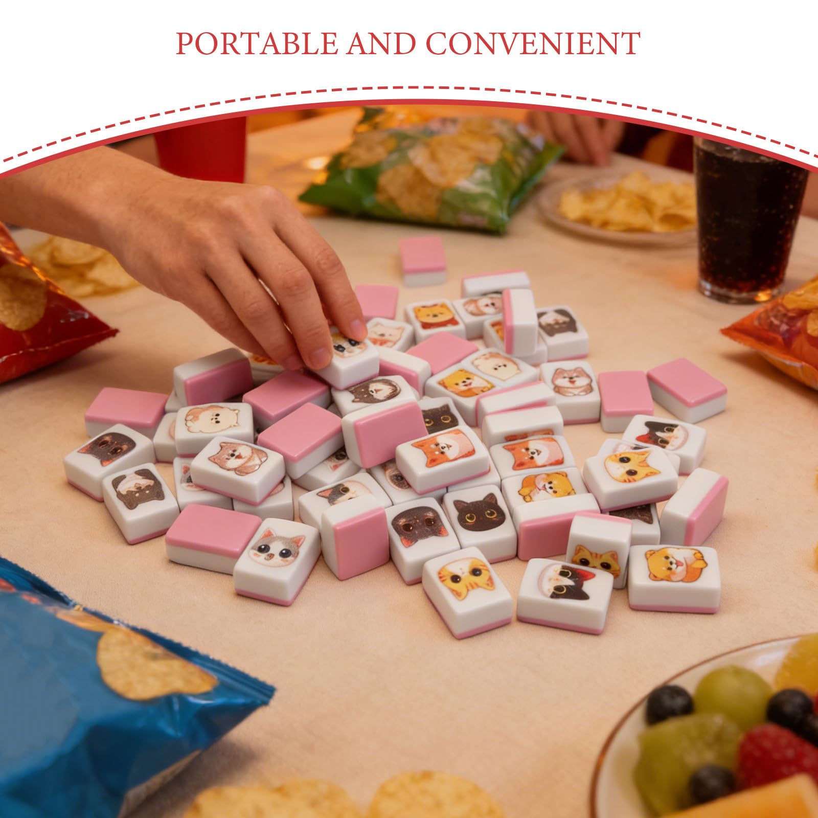 Jeu de Tuiles Mahjong Océan 64 Pièces pour Fêtes