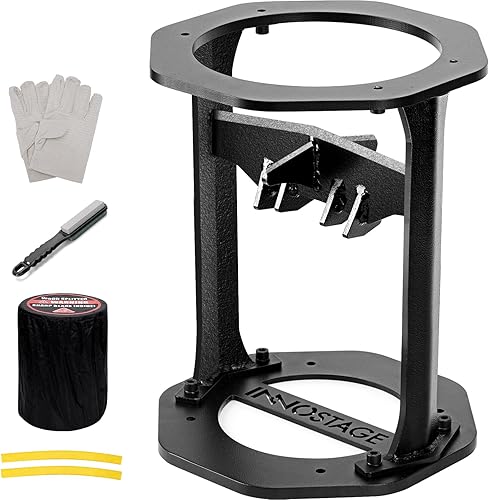 INNO STAGE Divisor de leña XL para madera - Divisor de madera de acero con hoja cruzada  Divisor de troncos manual con cubierta  Cortador divisor de