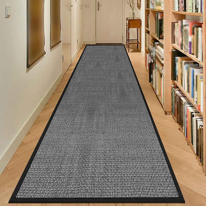 Runners for Hallways 10 Feet, Low Profile Jute Runner Rugs with Rubber Backing