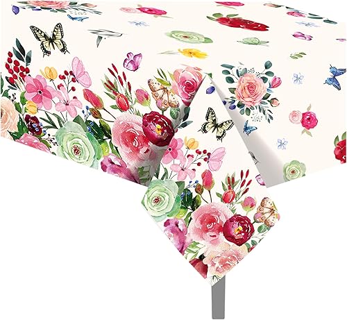 Miniatura 242 de CC HOME 1 pieza de mantel de plástico para fiesta de los 90 de 54 x 87 pulgadas de largo, mantel vintage retro de los 90 de hip hop, tema de 1990