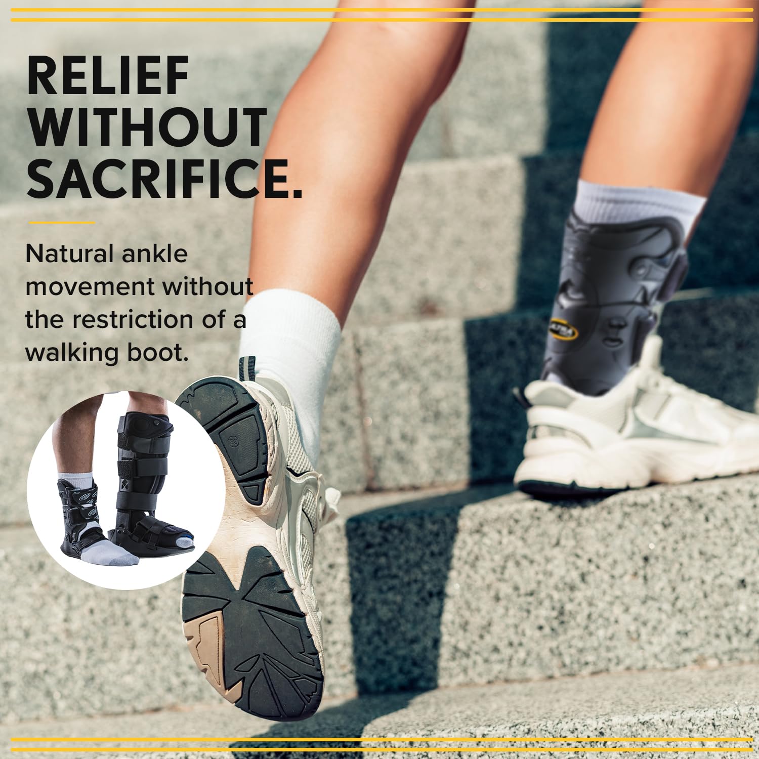 Ultra cts (sistema de tratamiento de Custom) Ankle Brace para agudo de tobillo lesiones _ tratar y rehabilitar bajo y alto tobillo lesiones y retorno a la actividad rápidamente - Ultra CTS S/M, Negro