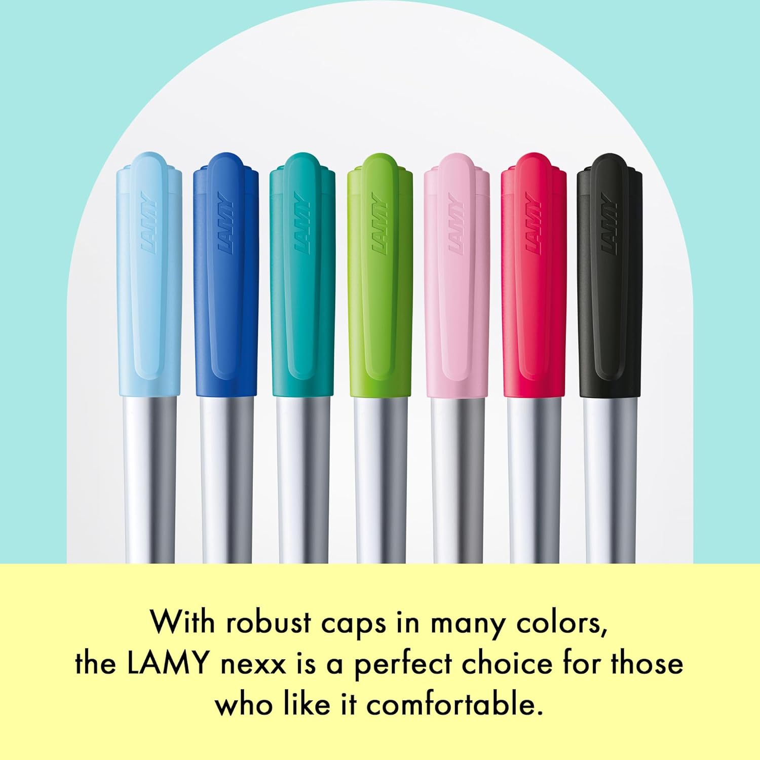 LAMY nexx smaragd – Fountain Pen with slip-proof grip & polished steel nib in size A - triangular aluminum body - including LAMY T 10 blue cartridge - Right-Handed
