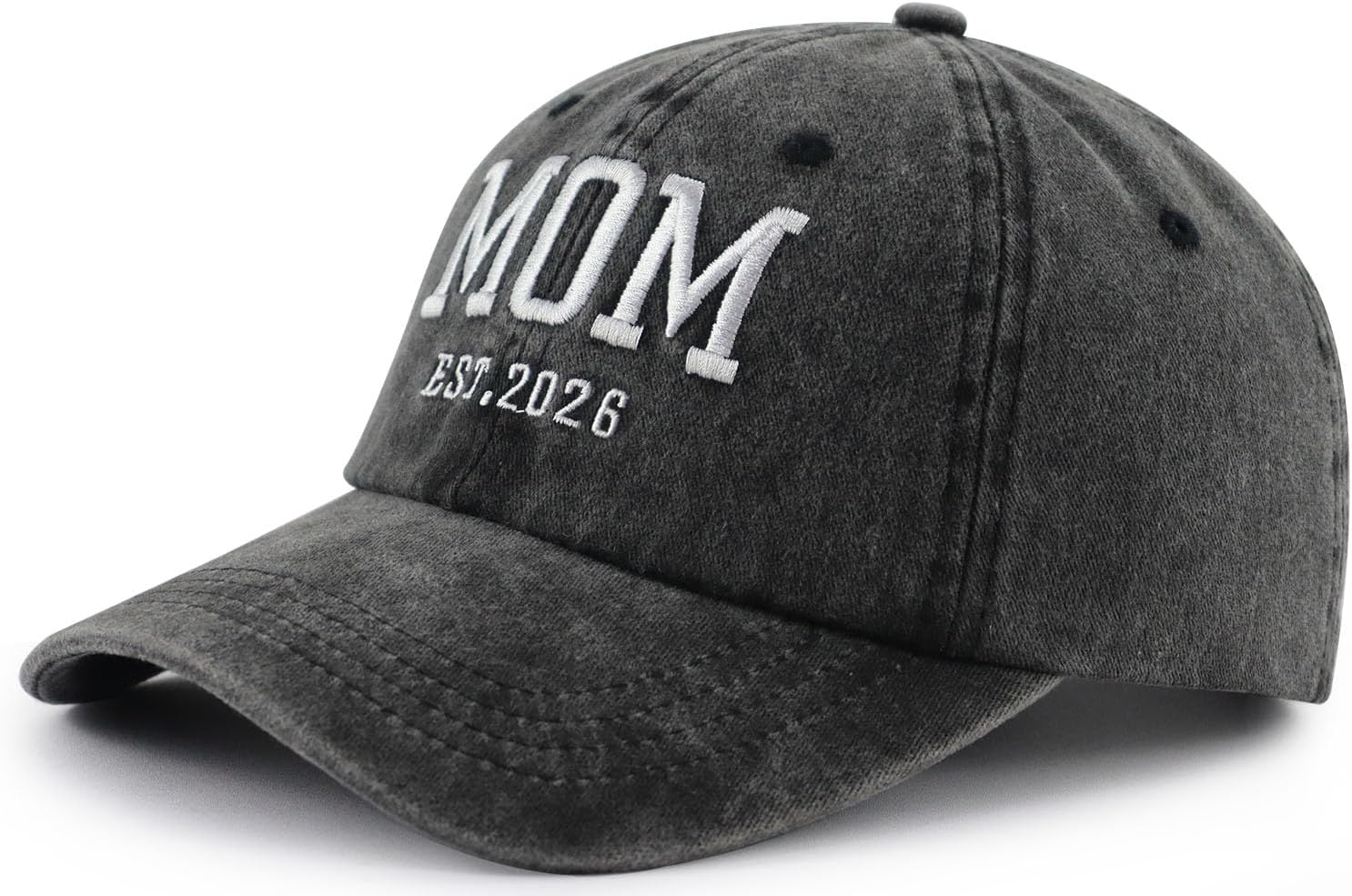 2PCS Mom and Dad EST 2026 Hat for Women Men, Funny Adjustable Cotton Embroidered New Parents Gifts Baseball Cap - Image 2