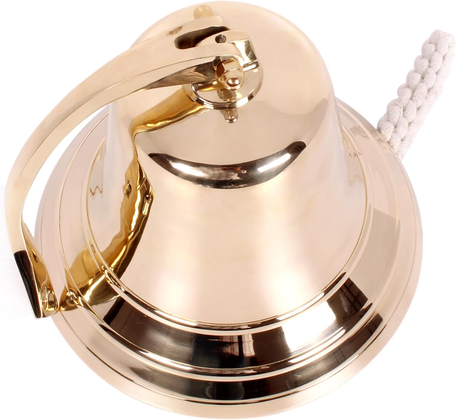 8 Inch Solid Brass Ship Bell – Polished Nautical Jumbo Marine Decor
