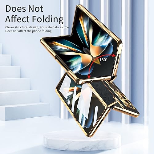 Miniatura 5 de Funda para Samsung Galaxy Z Fold 4 con protección de bisagra plana, diseño de una sola pieza Z Fold 4 Funda protectora de pantalla incorporada