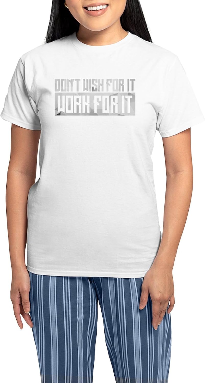 CafePress Don't Wish for It Women's Light Pajamas Women's Novelty Cotton Pajama Set, Comfortable PJ Sleepwear