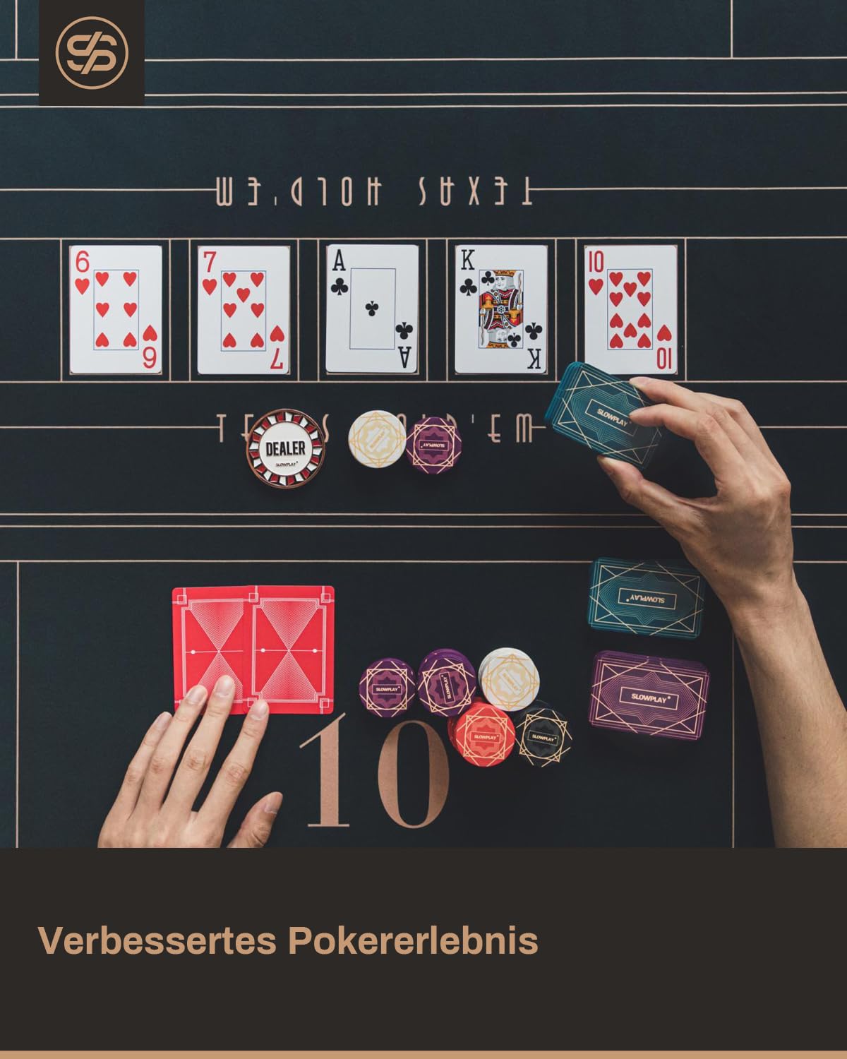 SLOWPLAY Nash Poker-Plaques (rechteckig), Keramikverbund 36 g, 10er | Keramikverbund in Top-Qualität; 36 g Gewicht; starke Präsenz; matte, glatte Textur; Art-déco-Design