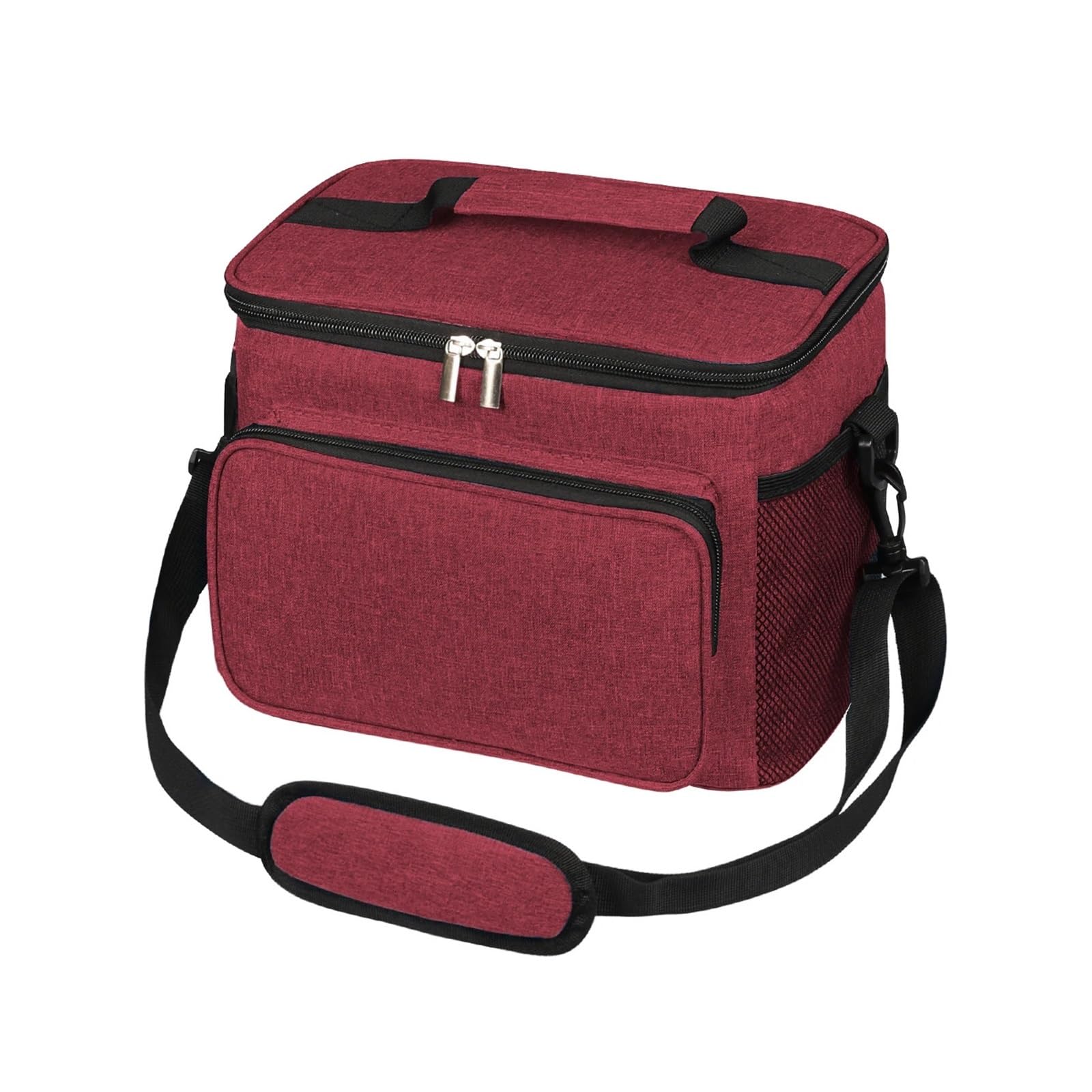 Genérico Bolsa de almuerzo con aislamiento térmico gran capacidad, bolsa tela Oxford for almacenamiento alimentos, bolsas Picnic, caja refrigeradora portátil(10L-Red)