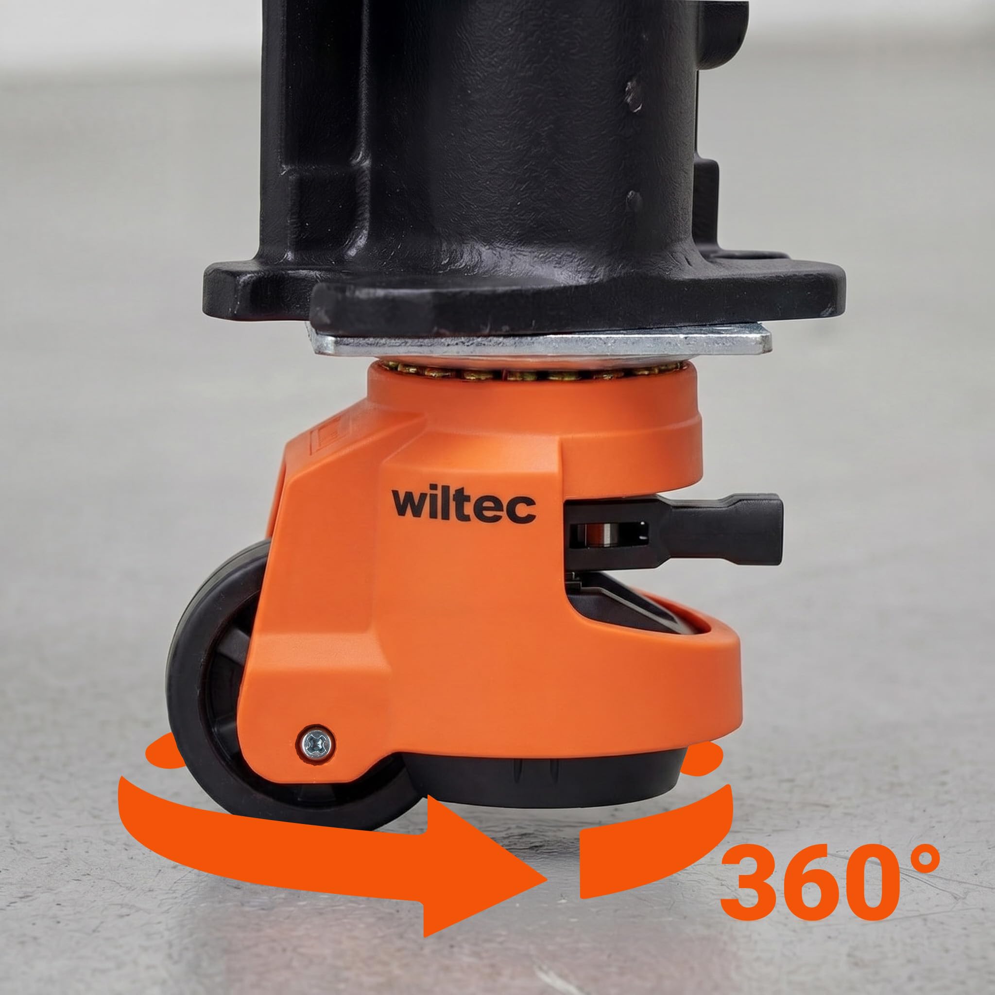 Wiltec Set di ruote per carichi pesanti con impugnatura a cricchetto 2000 kg, 4 pezzi, ruote retrattili per mobili, 4 rotelle da trasporto da 500 kg per mobili, macchinari e ausili di trasporto