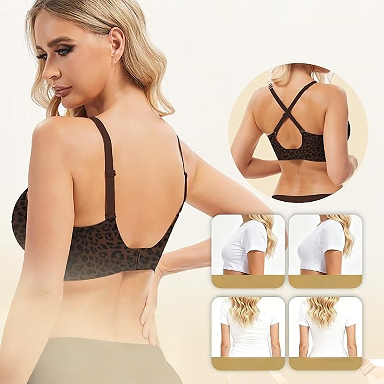 Reggiseno Donna Contenitivo Push Up Imbottito Coppa Completa Invisibile Sexy Lingerie Reggiseno in Cotone Anallergico Tutti i Giorni