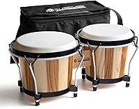 Vista 1 de MUSICUBE Bongo Drums for Kids Adults Professional 6” and 7” Tunable Hand-Crafted Bongo Drum Percussion Instrument with Tuning Wrench and Storage Bag