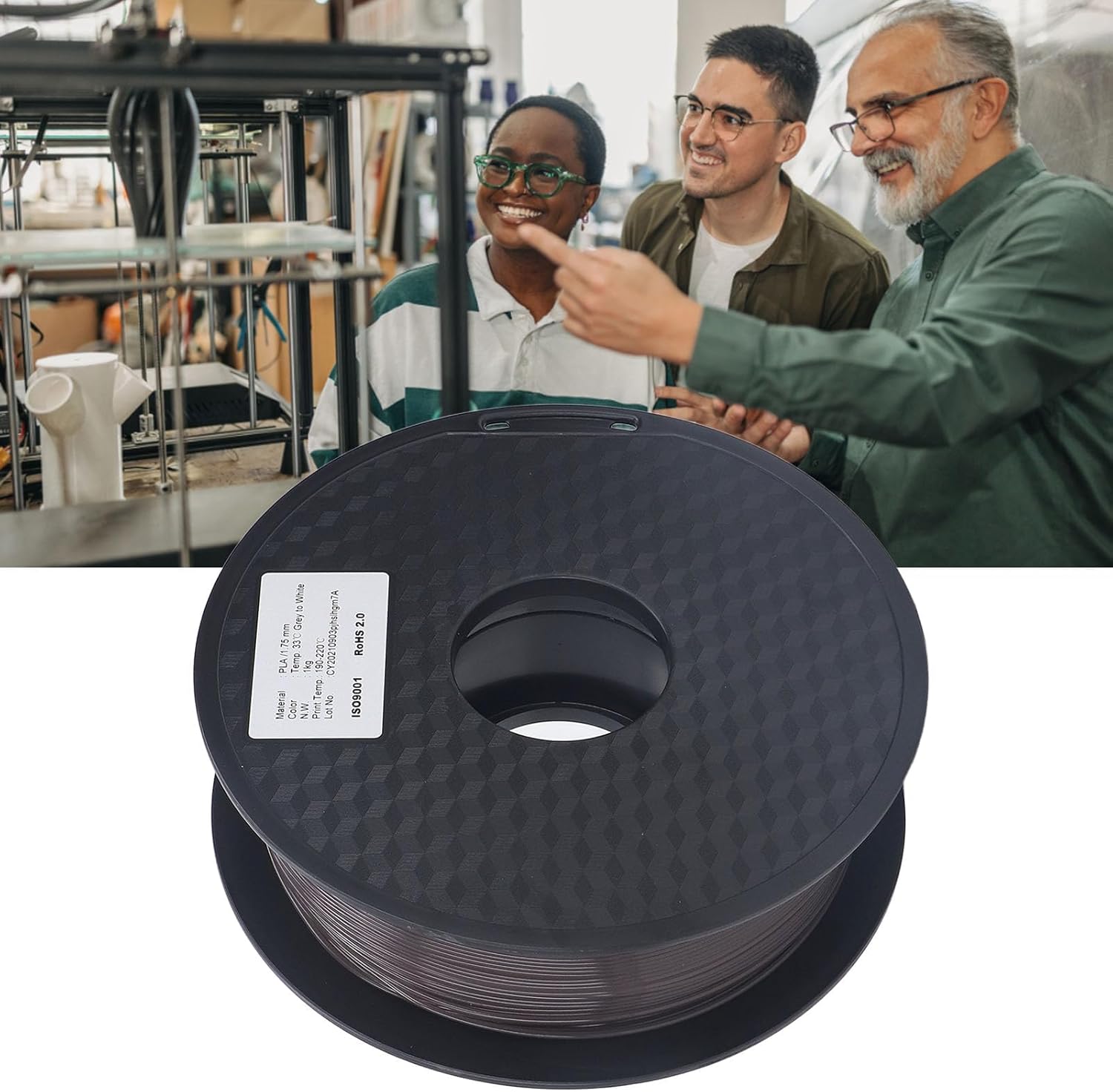 PLA 3D Printer Filament, Accuracy 1.75mm Printing Filament, and Impact, Smoothness Finish, Minimal Tolerance, Low Warping, for 3D Printers