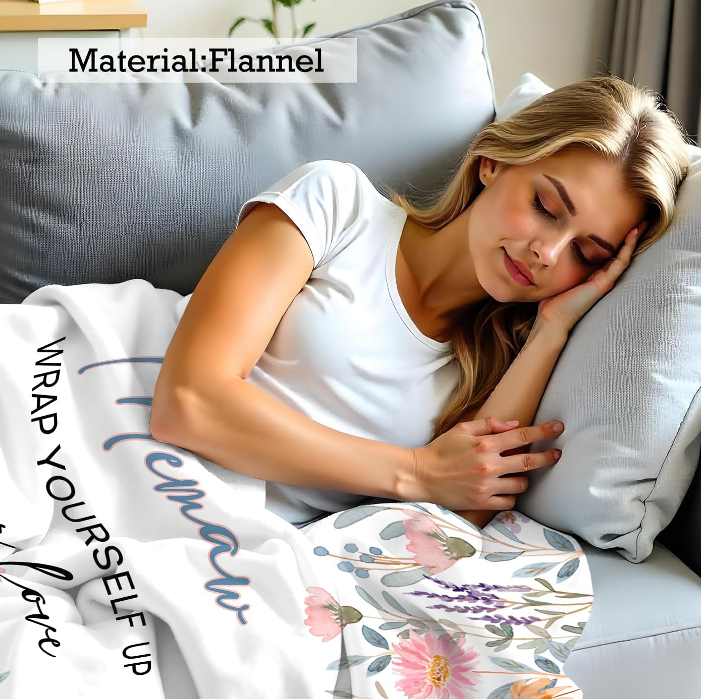 Memaw Blanket, Memaws Gifts Blanket Throw, Grandma Gifts, Memaws Grandma Mothers Day Birthday Gift Blankets Decor, Memaw Wrap Yourself up in Our Love Blankets Bed Throw 50x60 Inches - Image 4