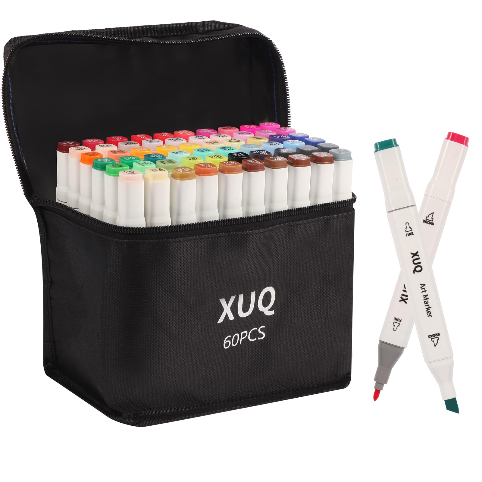 Amazon.com: XUQ Alcohol Markers, 60 Colors Dual Brush Tip